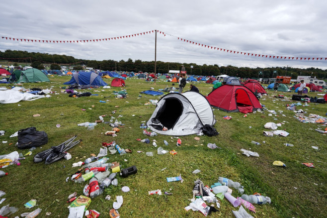 Leeds Festival Rubbish, Leeds, Yorkshire, UK - 28 Aug 2023