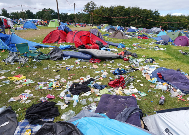 Leeds Festival Rubbish, Leeds, Yorkshire, UK - 28 Aug 2023