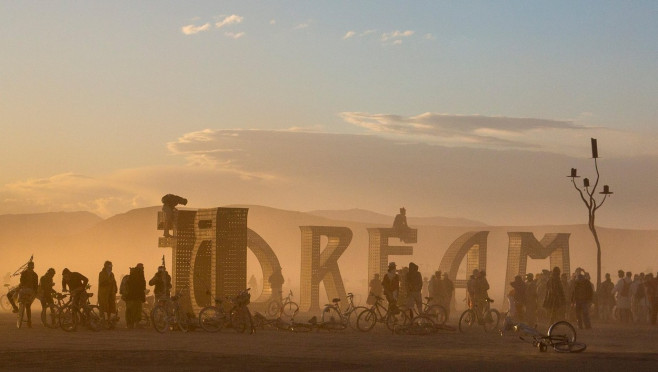 The Dream art installation in the desert during the annual Burning Man festival September 1, 2015 in Black Rock City, Nevada. Burning Man's official art theme this year is "Carnival of Mirrors" and is expected to be attended by 70,000 people for the week