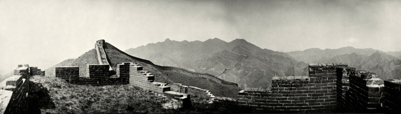 View of the Great Wall of China / Panoramic Photo, 1906