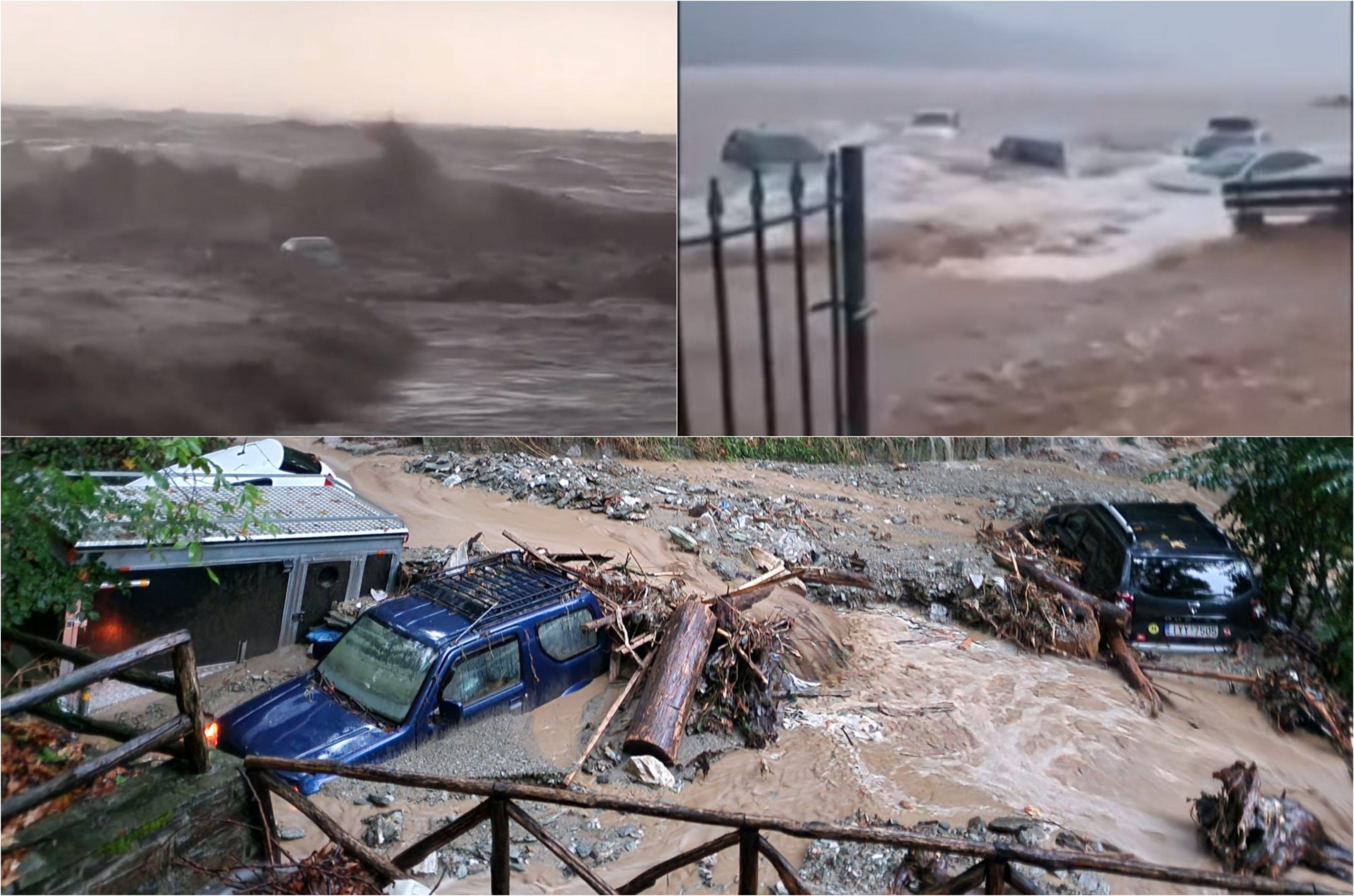 Furtuni puternice în Grecia. Un om a murit în Volos. Mașinile luate de viitură au ajuns în mare. Circulația, închisă pe Insula Skiathos