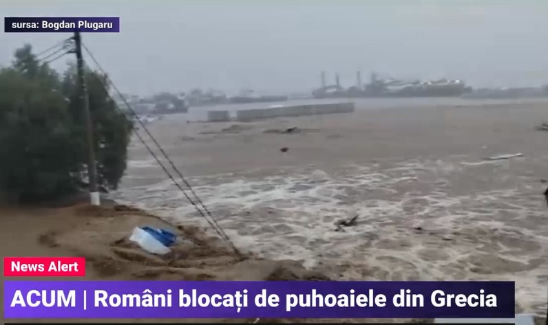Grecia e înghițită de ape. Mărturia unui român blocat în apropiere de Volos: 20 de mașini au ajuns în mare, apa în hotel e de un metru