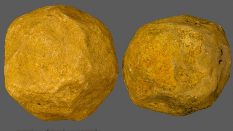 limestone spheroids from the 'Ubeidiya stone age archaeological site in Israel