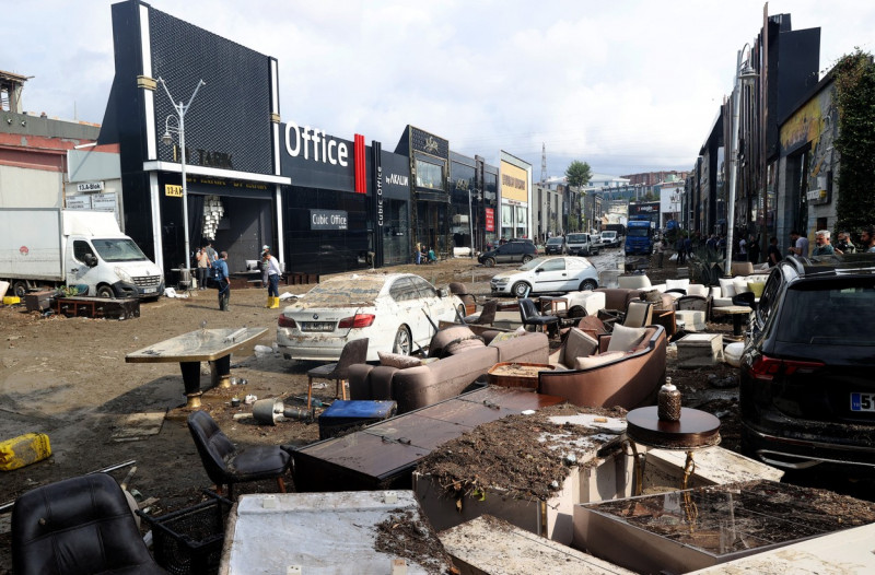 Aftermath of flood in Turkiye's Istanbul