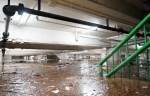 HONG KONG, CHINA - SEPTEMBER 08: Wan Tsui parking lot is flooded on September 8, 2023 in Hong Kong, China. Torrential do