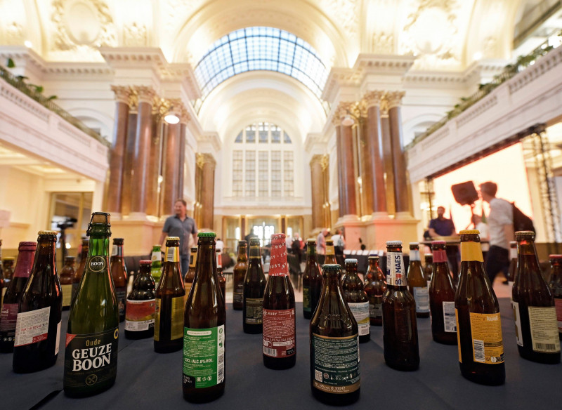 Opening of the Brussels Stock Exchange into a museum of Belgian beer BRUSSELS, BELGIUM - SEPTEMBER 07 : City of Brussels