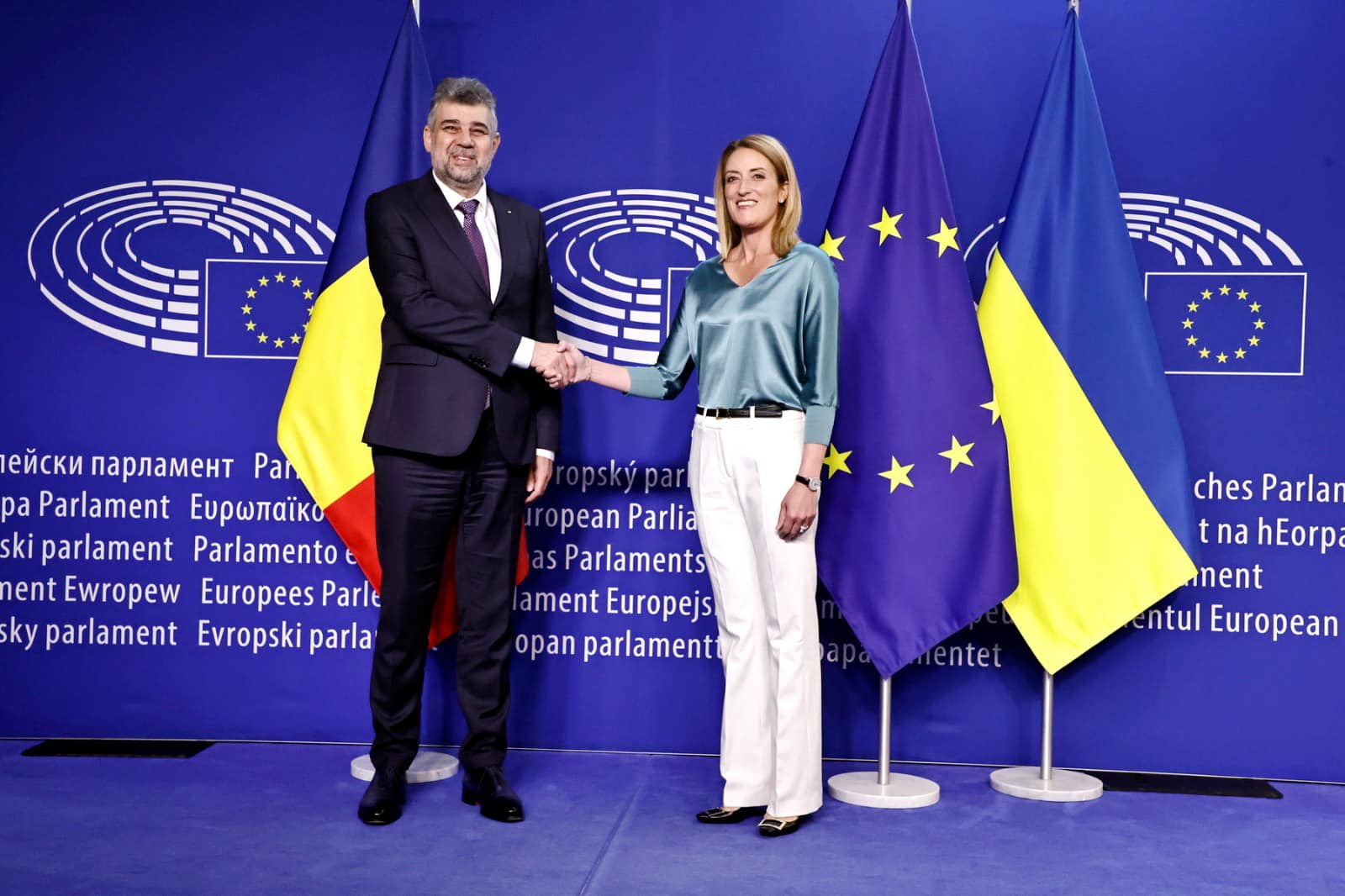 Ciolacu, primit de președinta Parlamentului European: Contăm pe sprijinul doamnei Metsola pentru aderarea României la Schengen