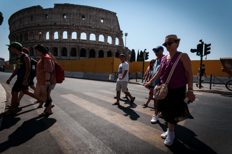 Tourists Flock To Colosseum Despite Heat Wave, Rome, Italy - 23 Aug 2023