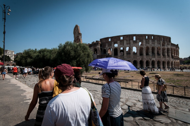 Tourists Flock To Colosseum Despite Heat Wave, Rome, Italy - 23 Aug 2023