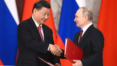 Vladimir Putin meets Chinese president Xi Jinping in March 2023