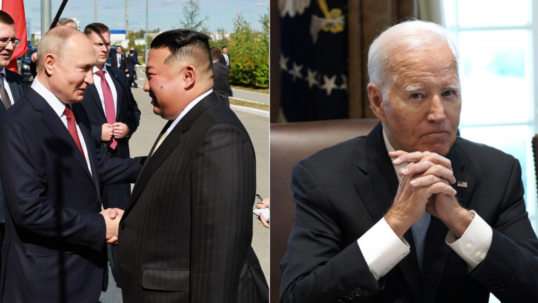 Vladimir Putin și Kim Jong Un / Joe Biden