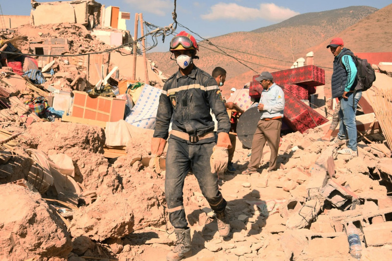 (FOCUS)MOROCCO AL HAOUZ EARTHQUAKE RESCUE