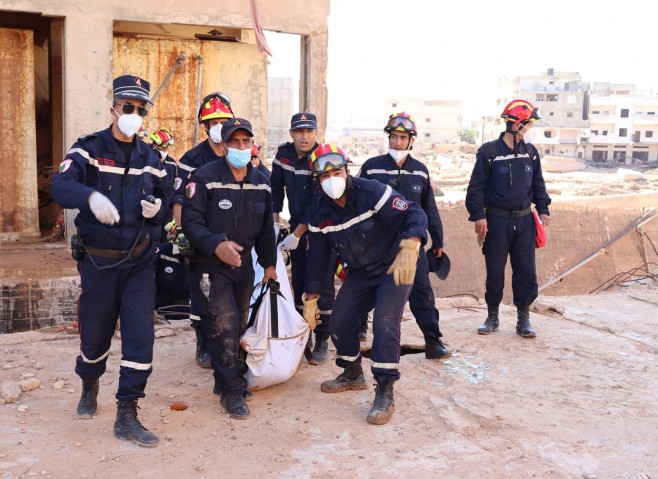 Algerian civil defense units took part in search and rescue efforts within Libya's Derna