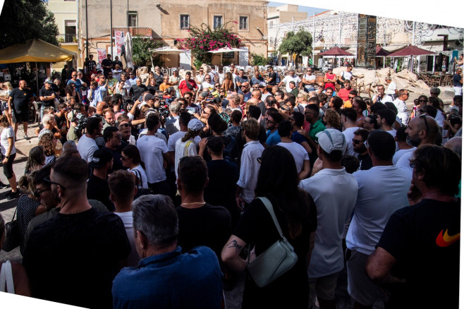 citizens protest against the idea of a new reception centre Lampedusa, Italy 16 Sept 2023