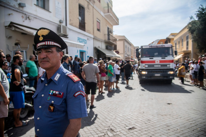 citizens protest against the idea of a new reception centre Lampedusa, Italy 16 Sept 2023