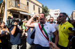 citizens protest against the idea of a new reception centre Lampedusa, Italy 16 Sept 2023