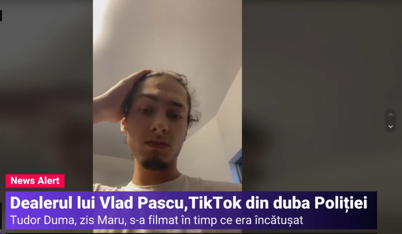 VIDEO Poliția, sfidată de dealerul lui Vlad Pascu: Tudor Duma, zis Maru, filma pentru TikTok în timpul descinderilor