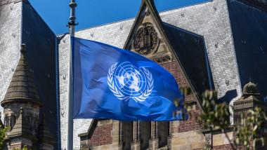 steagul Națiunilor Unite în fața Curții de Justiție