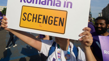 Romania in Schengen, March, Volt Europa, Bucharest, Romania - 03 Jun 2023