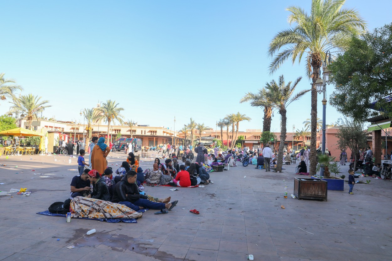 Cum arată Marrakech, distrus de cutremur. Ziduri și minarete prăbușite, mormane de moloz, piața Jemaa el-Fna a ajuns un loc al durerii