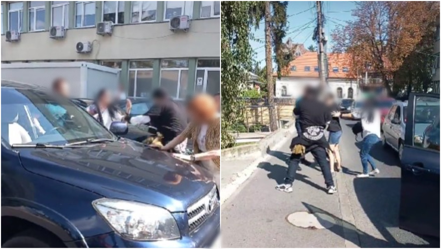 Doi șoferi s-au luat la bătaie în fața unui spital din Cluj-Napoca. De la ce a pornit scandalul