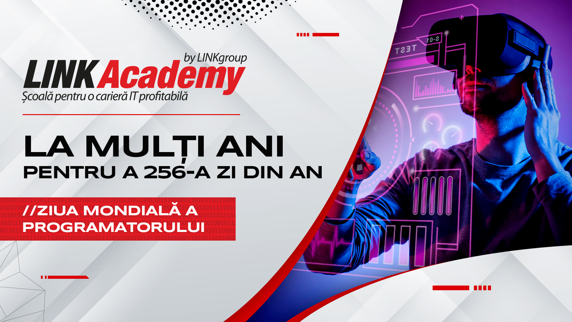 (P) Întreaga planetă sărbătorește Ziua Programatorului: Deveniți unul dintre ei cu o reducere de peste 750 € la LINK Academy
