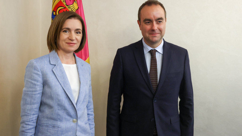 Președinta Republicii Moldova, Maia Sandu, și ministrul francez al Apărării, Sébastien Lecornu.