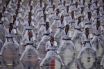 soldații demonstrează abilitățile de taekwondo