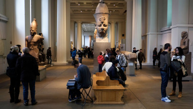 Tourists in British museum, London