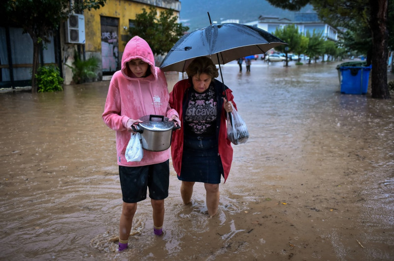 Griechenland - Thessalien, Starker Regen infolge des Unwetters Elias in der von dem zuletzt durch das Sturmtief Daniel d