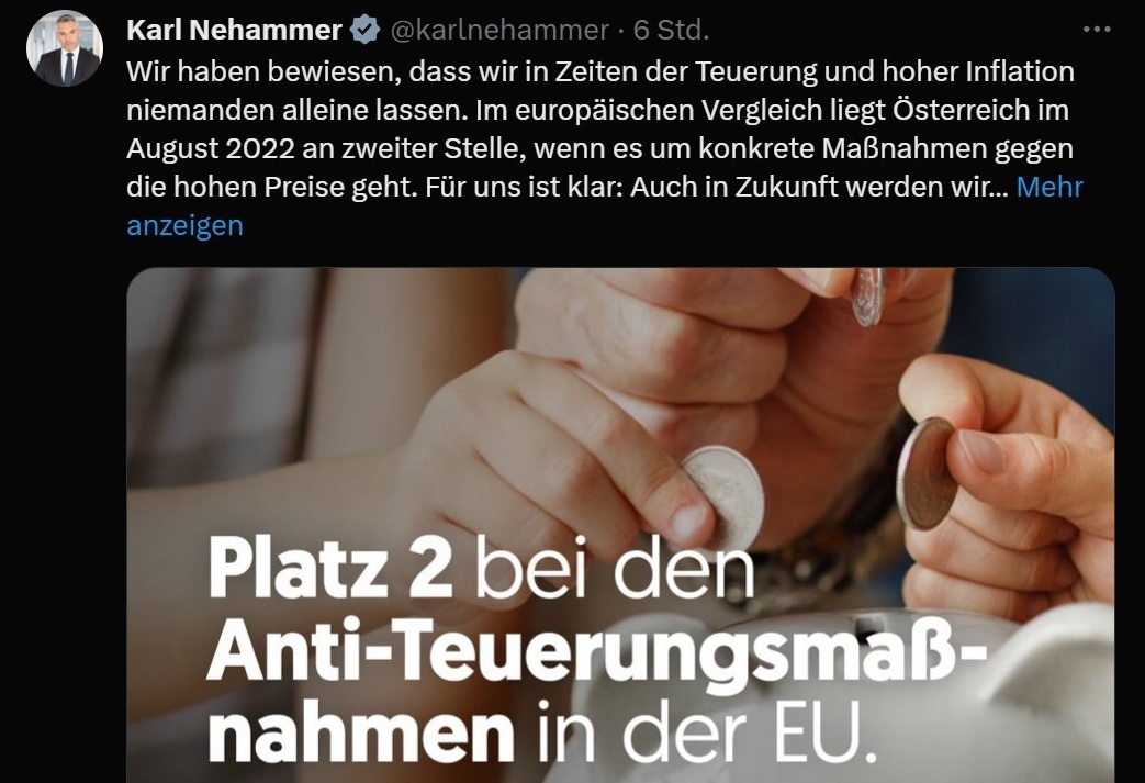 Nehammer a folosit ruble rusești în campania publicitară „Crede în Austria”