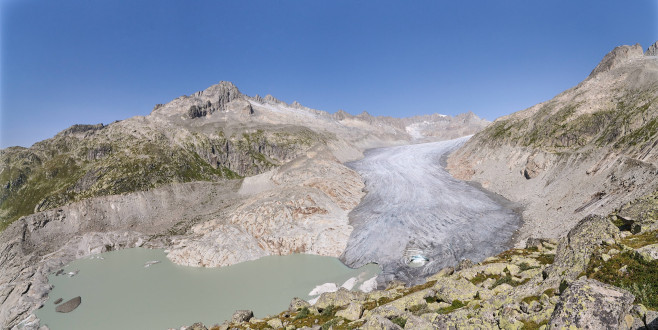 Schweiz Natur Rhonegletscher Der Rhonegletscher im Kantons Wallis in den Zentralalpen der Schweiz. Der Talgletscher ist