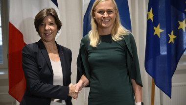 Şefa diplomaţiei franceze, Catherine Colonna și ministrul de Externe al Suediei, Elina Valtonen.