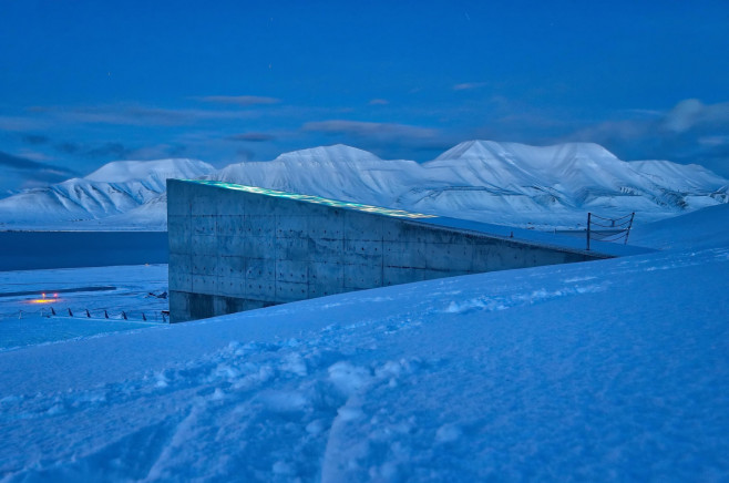 The Seed Vault represents the world's largest collection of crop diversity in is located deep inside a mountain on the Svalbard archipelgo, halfway be