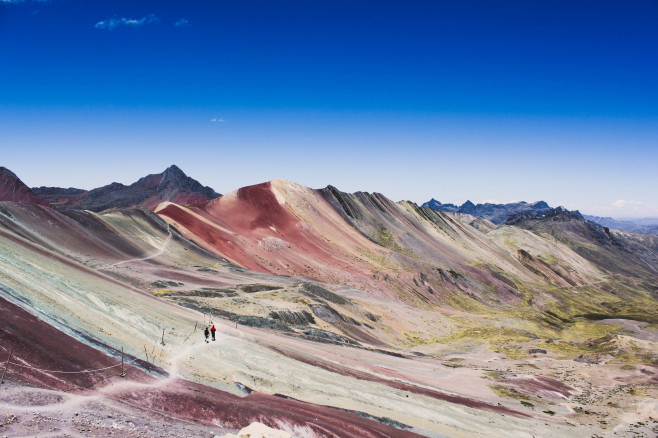 View from the top of the Rainbow Mountain in Peru