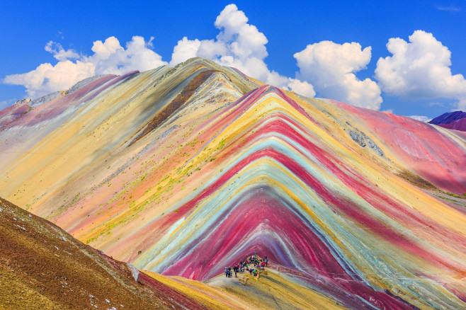 Vinicunca, Cusco Region, Peru. Montana de Siete Colores, or Rainbow Mountain.