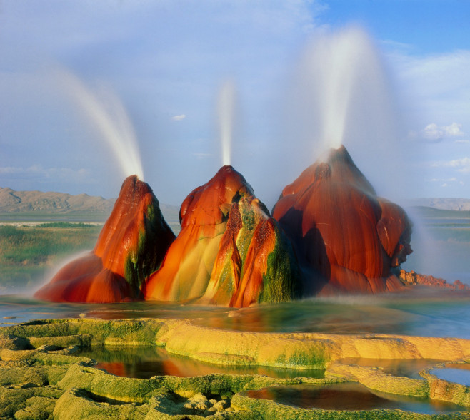 Fly Geyser in the Black Rock Desert, Nevada, USA