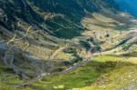 Famous Transfagarasan mountain winding road, crossing Fagaras Mountaines in Romania.
