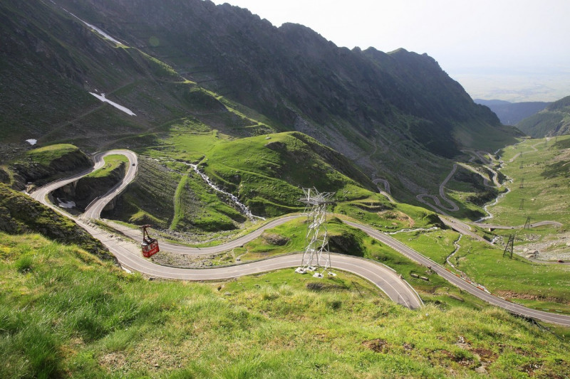 The spectacular Transfagarasan Highway in the Fagaras Mountains in Transylvania, Romania, east Europe