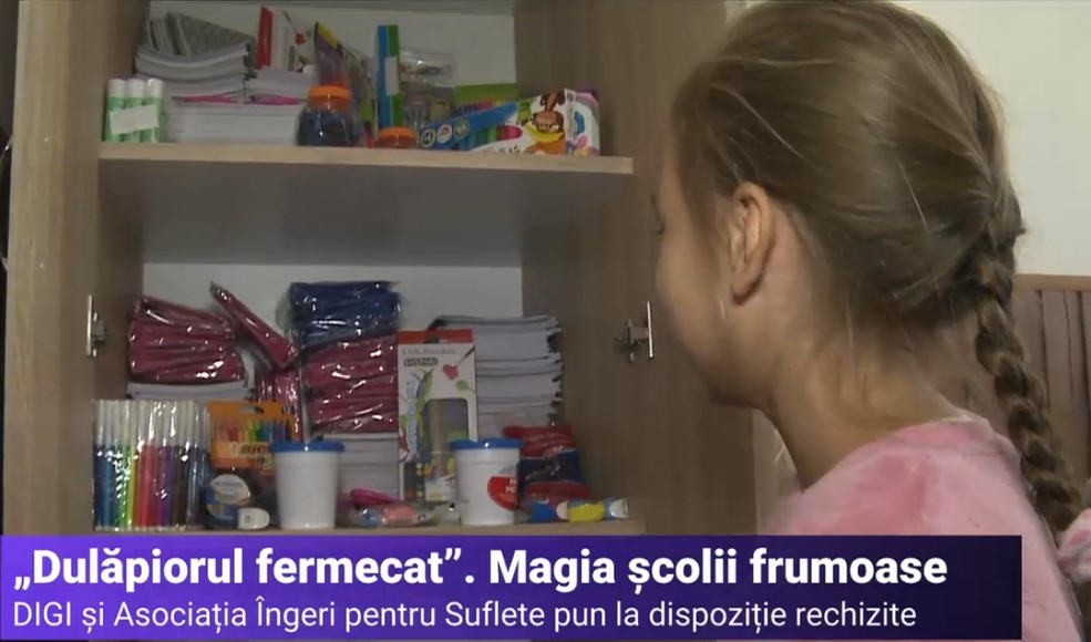 „Dulăpiorul fermecat”. Grupul DIGI și Asociația „Îngeri pentru Suflet” vin în ajutorul elevilor din comunitățile defavorizate