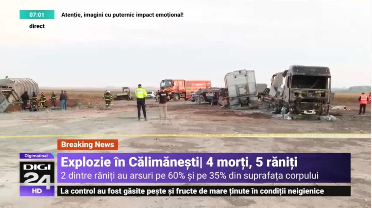 Cum s-a produs explozia de la Călimănești (ISU Vrancea)