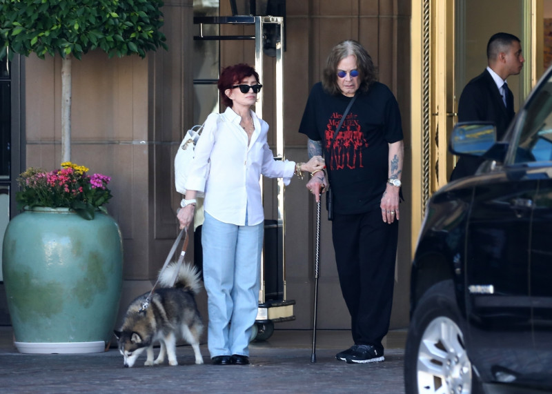 *EXCLUSIVE* Sharon and Ozzy Osbourne spotted lunching in Beverly Hills; Ozzy shows signs of improvement