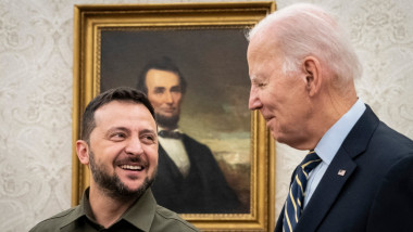 Președintele ucrainean Volodimir Zelenski, aflat în vizită la Washington, s-a întâlnit cu omologul său american Joe Biden la Casa Albă