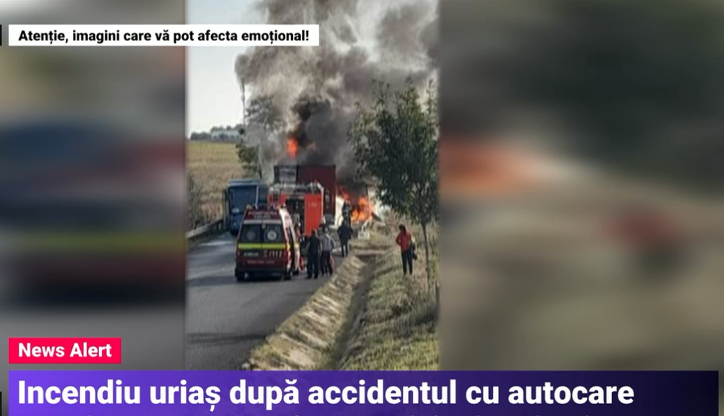 Accident grav între două autocare cu peste 60 de persoane și un TIR, în Teleorman. A fost activat Planul roșu de intervenție