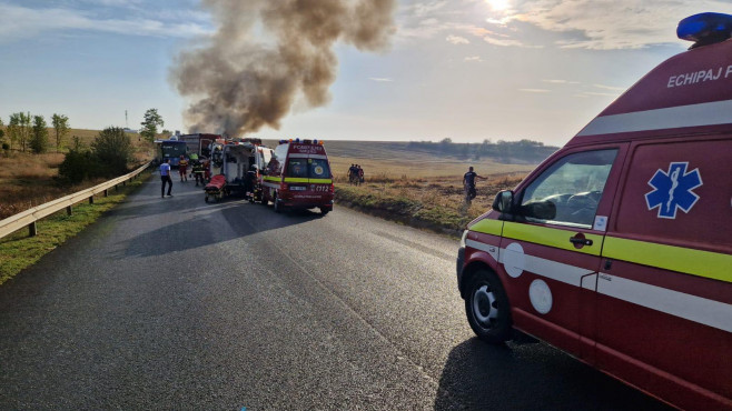 Accident grav în Teleorman, între două autocare și un TIR. Foto: ISU