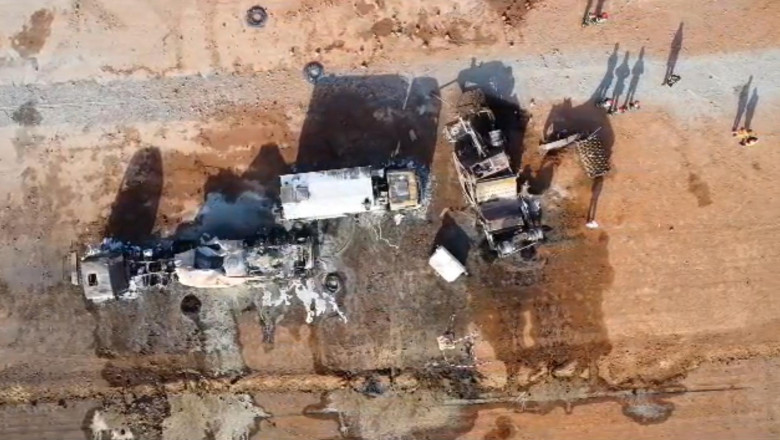 locul exploziei vazut din drona