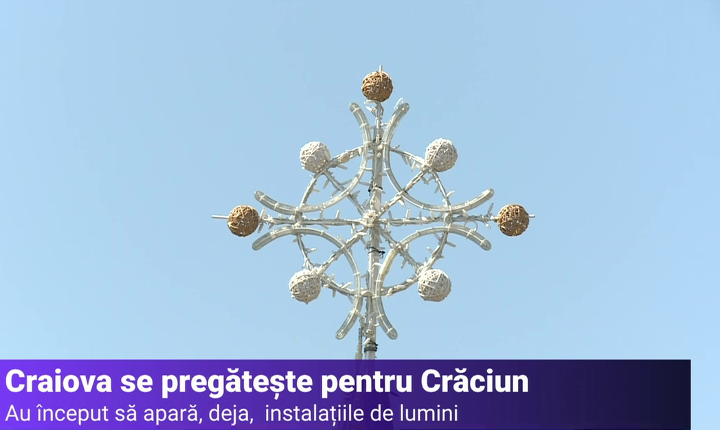 A început instalarea luminilor de Crăciun în Craiova. Olguța Vasilescu: „Vor fi ornamente cum nu s-au mai văzut niciodată în România”