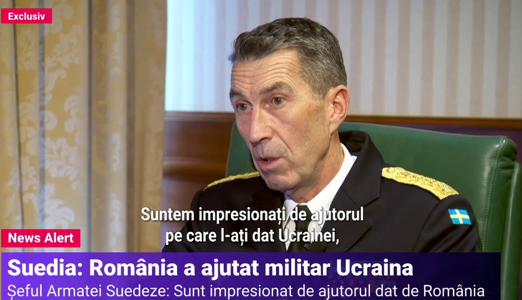 România a ajutat la livrarea tancurilor și rachetelor pentru Ucraina. Șeful armatei suedeze: Nu am fi putut trimite ajutoare fără voi
