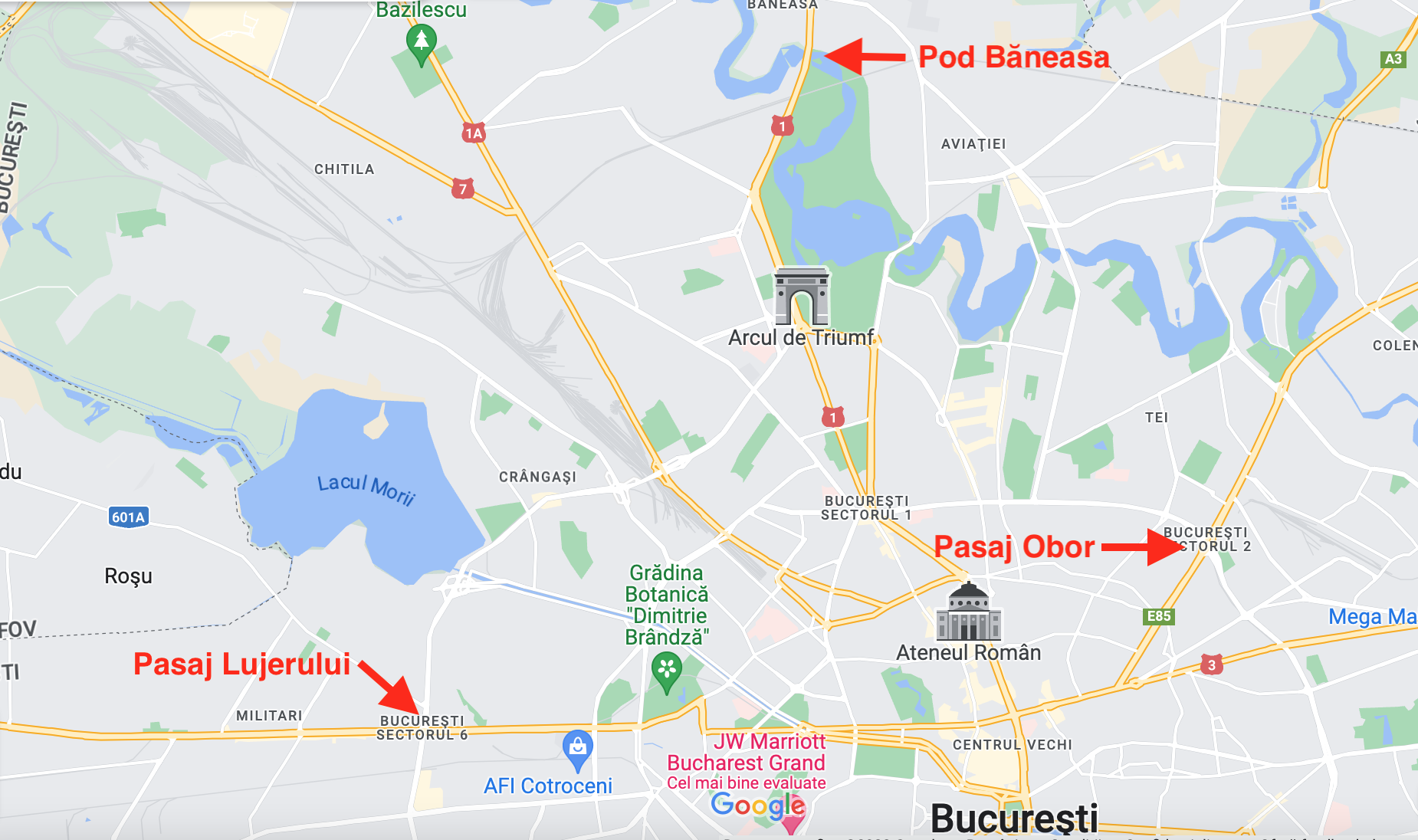 Harta pericolelor pe care călcăm în fiecare zi în București. Trei dintre podurile și pasajele Capitalei sunt pe lista de „urgențe”
