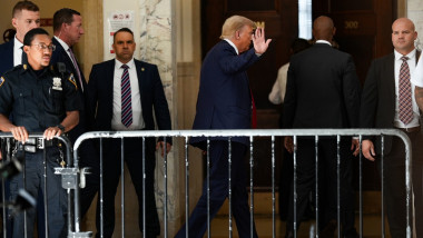 Donald Trump arrives at court in New York for day three of his civil trial in a lawsuit after a judge decides he is guilty of fraud in New York City